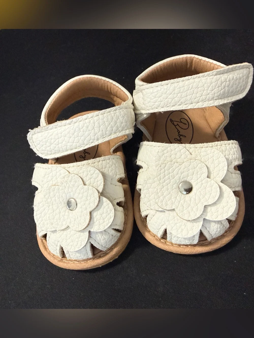 Baby Girl White Flower Sandals Baby Girls Size 3 NWOT
